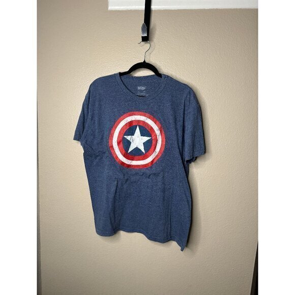 Marvel Men's Blue Captain American T-Shirt, captain America, marvel t-shirt, - Picture 1 of 5